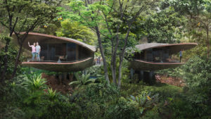 Architectural illustration of the treehouses at the resort. Image courtesy of Mandai Park Holdings