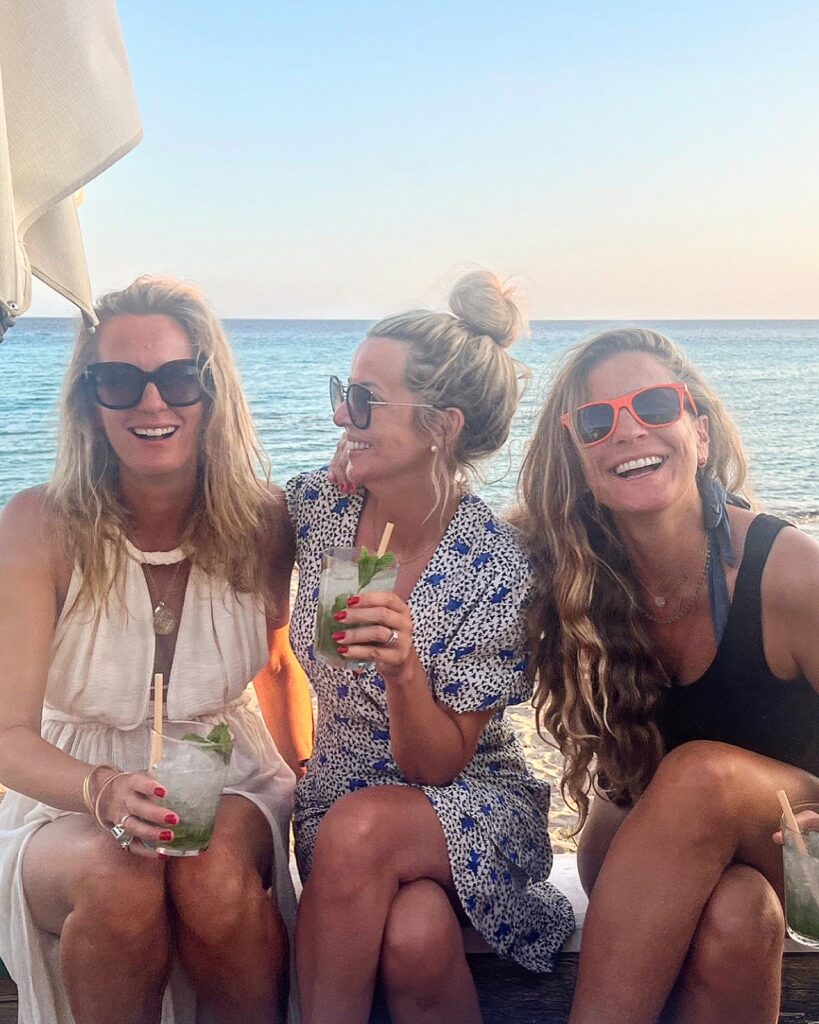 Laura and her best friends in Formentera