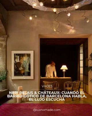 Neri Relais & Châteaux: cuando el Barrio Gótico de Barcelona habla, el lujo escucha.

Frente a la plaza Sant Felip Neri existe un establecimiento que no se asienta sobre piedra medieval, sino que ha optado por convertirse en canal entre el pasado y el presente. Veintidós habitaciones, restaurante a Restaurant, biblioteca, terraza Roba Estesa con piscina desbordante donde el skyline más auténtico se despliega ante tus ojos.

No es casualidad que sea único Relais & Châteaux en Barcelona. La arquitectura aquí no es decoración: artesonados originales, murales en pan de oro, fotografía documental del barrio. Cada espacio cuenta una historia de doscientos años.

El verdadero lujo no se mide en metros cuadrados sino en la capacidad de crear espacios donde el tiempo deja de ser recurso y se convierte en acompañamiento. Este hotel no busca ser el más nuevo de Barcelona. Busca ser el más fiel a sí mismo.

Lee la historia completa en Lux Nomade, enlace en bio.

#NeriHotel #BarrioGotico #Barcelona #RelaisEtChateaux #HotelBoutique #LuxuryTravel #AnimaHotels #GothicQuarter #SlowTravel #TravelSpain #LuxNomade #HistoricHotels #UrbanSanctuary #BarcelonaInsider