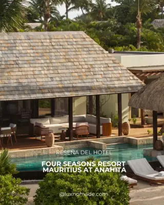 LUX NOMADE se registra en el Four Seasons Resort Mauritius at Anahita — y esto es lo que descubrimos...

Cuando un resort cierra 7 meses para renovarse por completo, sabes que va en serio. Y después de nuestra estancia en la costa este de Mauritius, podemos confirmarlo: esta joya debería estar en tu radar este año.

Lo que nos enamoró:
136 villas de diseño abierto con piscinas privadas climatizadas
El único spa sobre el agua de toda la isla
Seis restaurantes que van del wagyu A5 japonés al mejor thali indio — sí, probamos todo
Playa privada en Ile aux Cerfs con coco fresco esperándote
Green fees incluidos en dos campos de golf de campeonato
El silencio. Ni música estridente, ni multitudes. Solo canto de pájaros y olas...

Y el detalle que nos conquistó: basta un mensaje de WhatsApp y el conserje calienta tu piscina a la temperatura exacta para tu baño nocturno.

Lee la reseña completa de @ana.freitaa en luxnomade.com (link en bio)

¿Añadirías Mauritius a tu lista de 2026? Cuéntanos en comentarios

#LUXNOMADE #FourSeasonsMauritius #Anahita #Mauritius #Mauricio #LuxuryTravel #ViajesDeLujo #HotelReview #ReseñaDeHotel #SpaOverWater #WellnessTravel #IslaParaiso #TravelGram #InstaTravel #LuxNomade